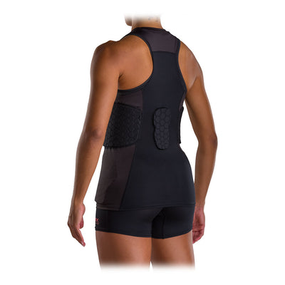 McDavid Women's HEX® 3-Pad Tank - Black - On Model - Back View