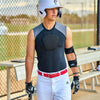 Youth Baseball Player Wearing Protective HEX® High Impact Elbow Guard