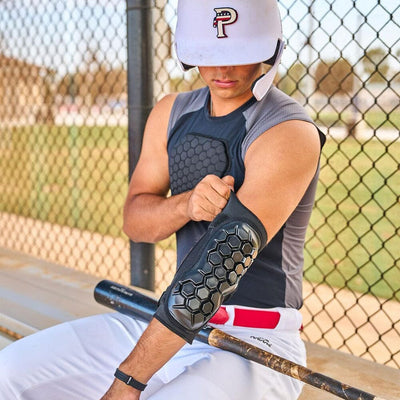 Youth Baseball Player Sliding On Protective HEX® High Impact Wrist Guard