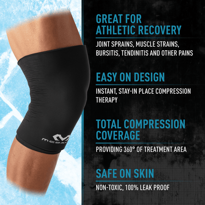 McDavid Flex Ice Therapy Knee/Thigh Compression Sleeve - Great For Athletic Recovery – Joint Sprains, Muscle Strains, Bursitis, Tendinitis and Other Pains; Easy On Design – Instant, Stay-in Place Compression Therapy; Total Compression Coverage – Providing 360 Degrees of Treatment Area; Safe On Skin – Non-Toxic, 100% Leak Proof