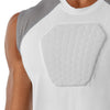McDavid HEX® Sternum Shirt - White/Grey - On Model - Detail Shot of HEX® Sternum Padding on Chest