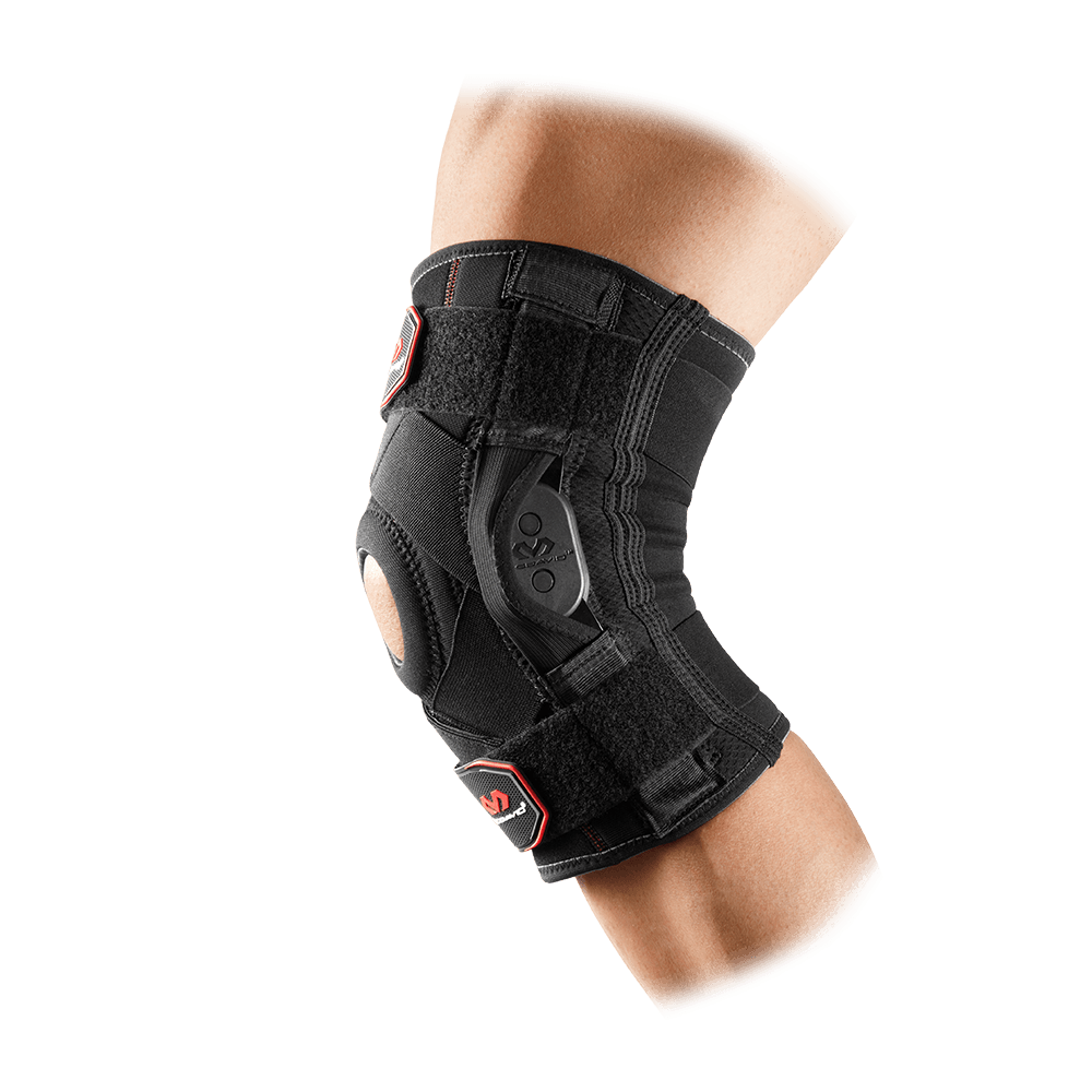 McDavid Knee Brace with Polycentric Hinges & Cross Straps - Side View